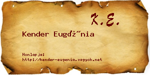 Kender Eugénia névjegykártya
